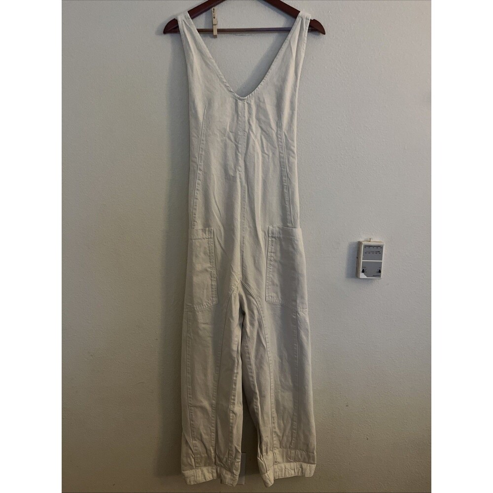 We The Free High Roller Jumpsuit Slouchy Baggy Fit Cream SZ M Oversized Boho